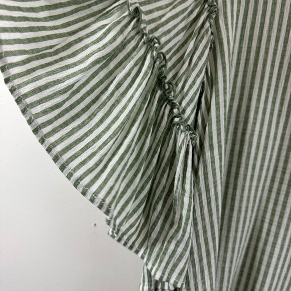 ANTHROPOLOGIE Pilcro Sybil Ruffle Sleeve Blouse Flowy Tiered Sleeve Tie Back S - Picture 4 of 10